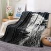 1PC Bicolor Animal Portraits Print FlAannel Blanket, High quality Comfortable for All Seasons, Home Decor, Warmth and Comfort
