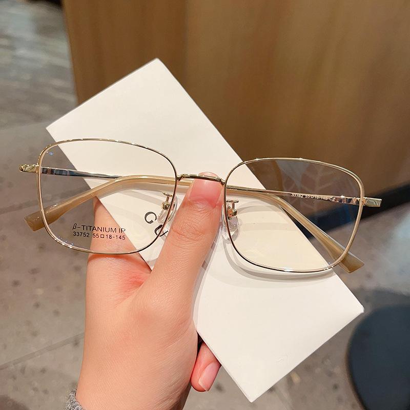 Металлическая ретро-полигональная большая оправа для очков для мужчин с повседневными большими лицами может быть оснащена оправами для очков по рецепту