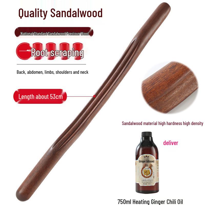 Массажный стик из сандалового дерева: Универсальный скребок для спины и меридианный стержень