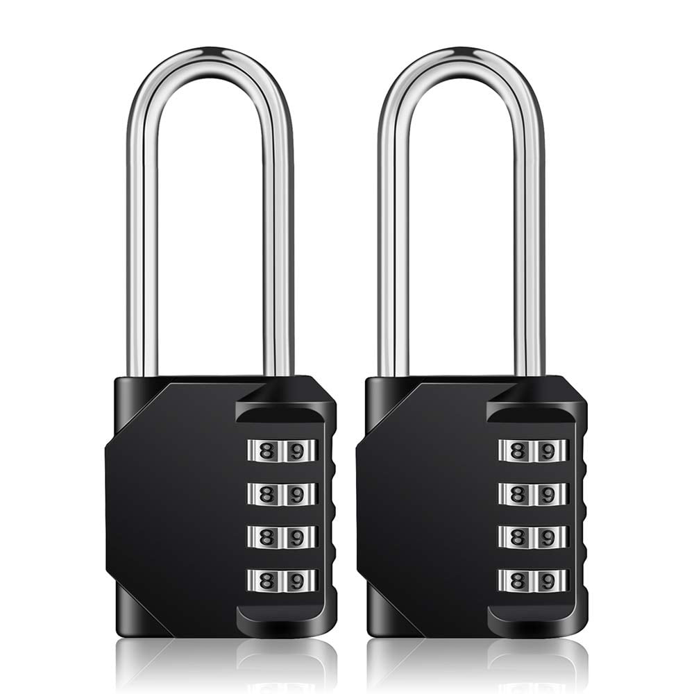 4-Digit Combination Padlock, 6.3 cm Long Ring, Waterproof for Gym Lockers (2 Units)