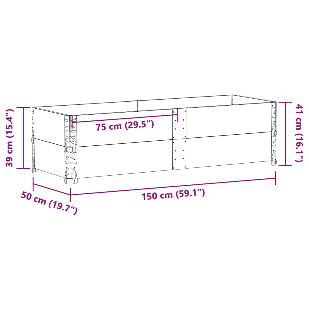 Planting Box 150x50 cm Solid Pine Wood