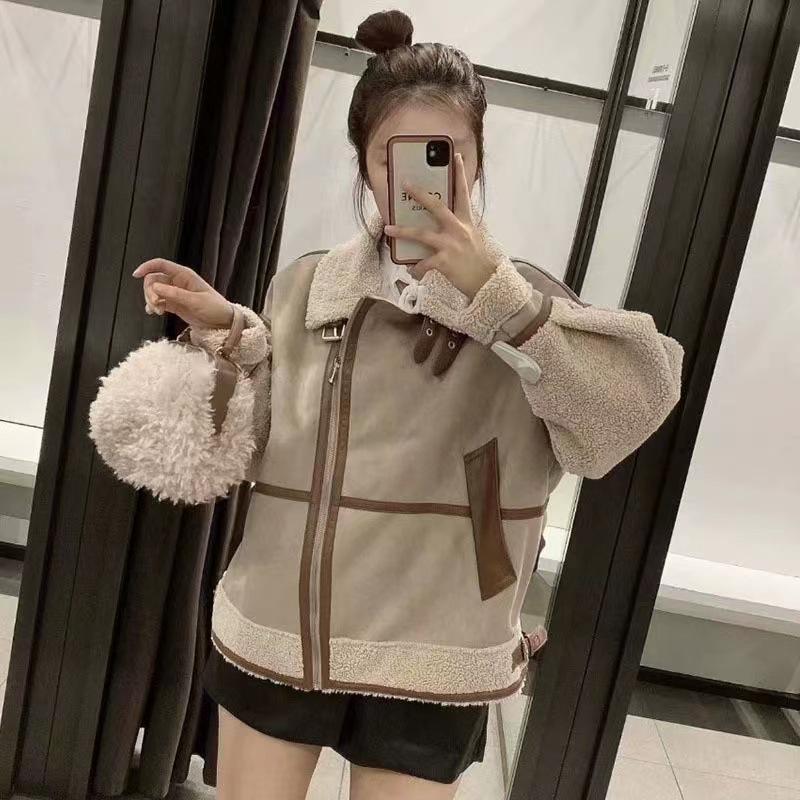 Сшитое меховое пальто: Женская мотоциклетная куртка на раннюю весну - стильный темперамент осень/зима