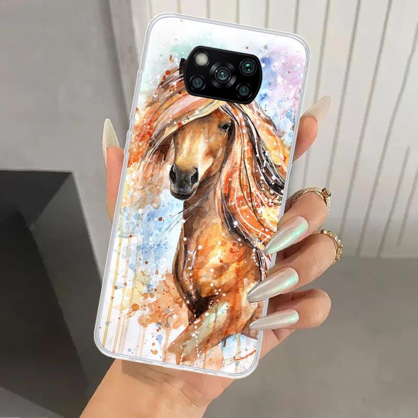 Animal Oil Painting Horse Phone Case for Xiaomi Poco X5 X6 X7 Pro F7 Ultra M7 Redmi 15 15C 13 13C 12 12C 10 10A 10C 9 9A 9C 9T S