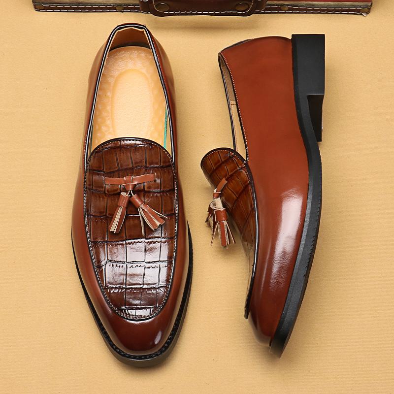 Мужские Модные Дизайнерские Лоферы с Кисточками Мужские Повседневные Кожаные Туфли Слипоны Мужские Вечерние Свадебные Уличные Балетки