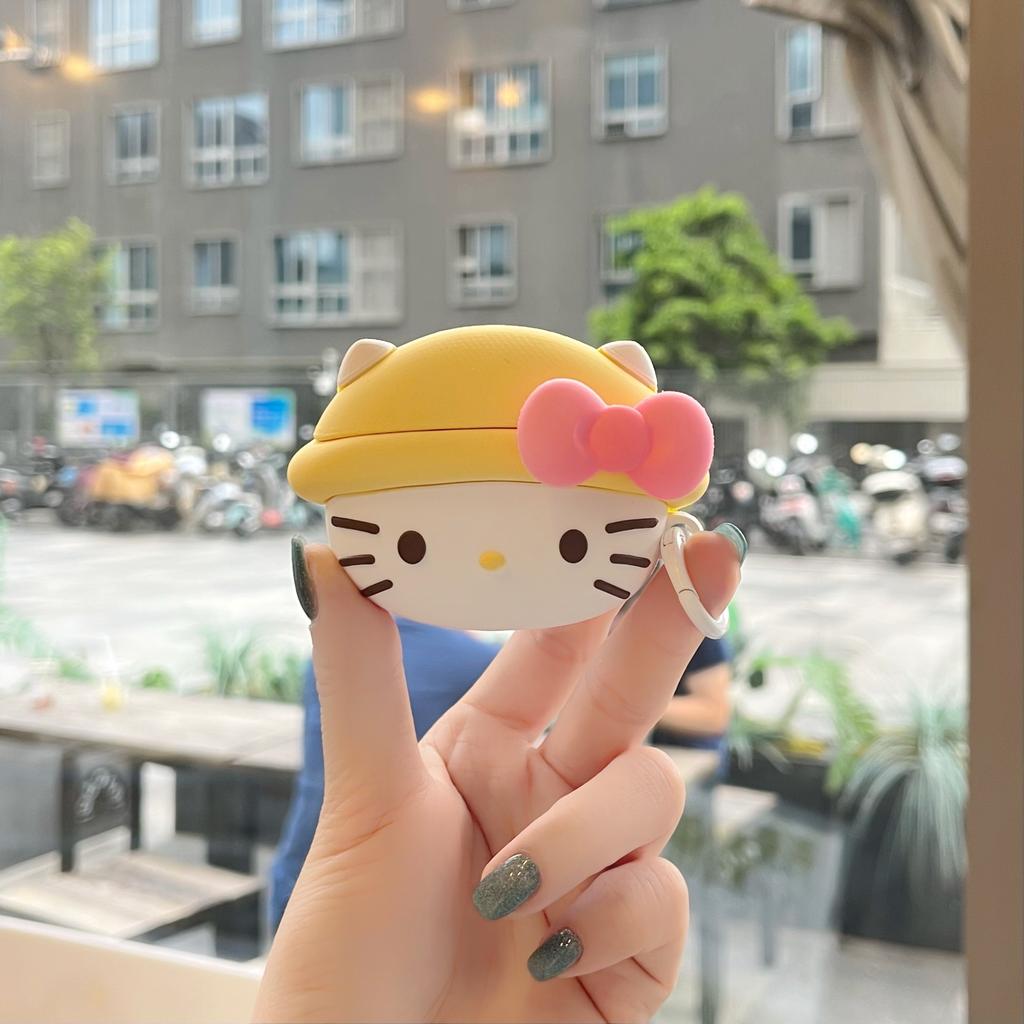 Cute yellow hat KT cat AirPods pro apple bluetooth headset cover 1/1/1 generation cartoon protective case for women