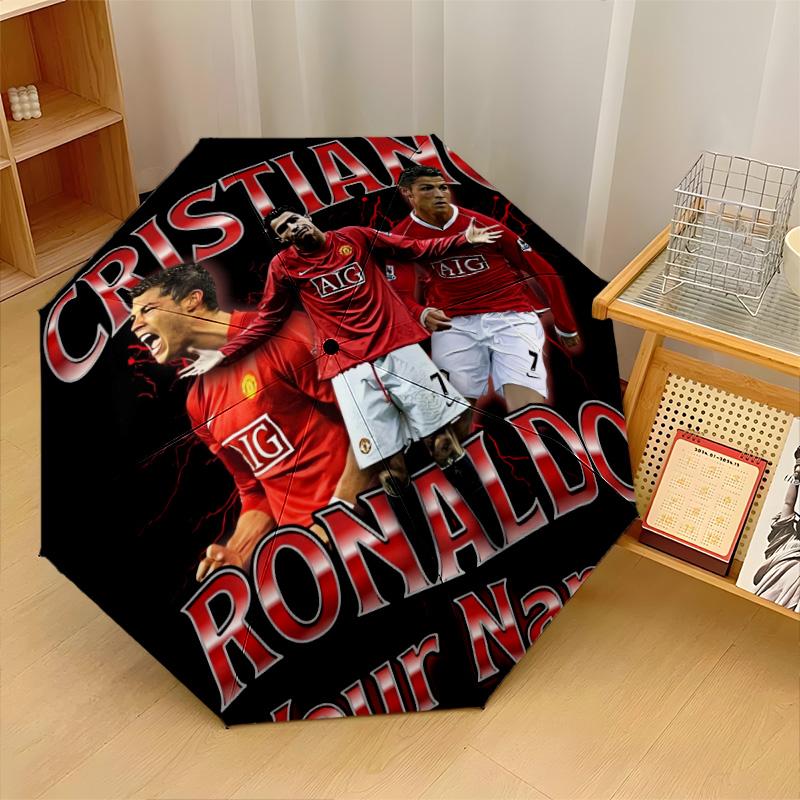 Автоматический 3-складной зонт Cristiano Ronaldo, 8 ребер, ветрозащитный, складной, защита от солнца и дождя, для путешествий на открытом воздухе, для ежедневного использования
