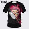 Summer New Anime Jujutsu Kaisen 3D Printing T-shirt Men's Personality Hip-hop Short-sleeved Unisex Casual Round Neck Tops