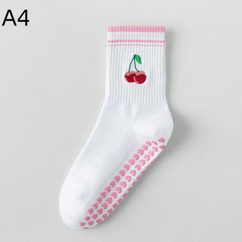 Хлопковые Дышащие Гольфы до середины икры для йоги Противоскользящие Спортивные Носки Носки для пилатеса Носки для танцев и фитнеса