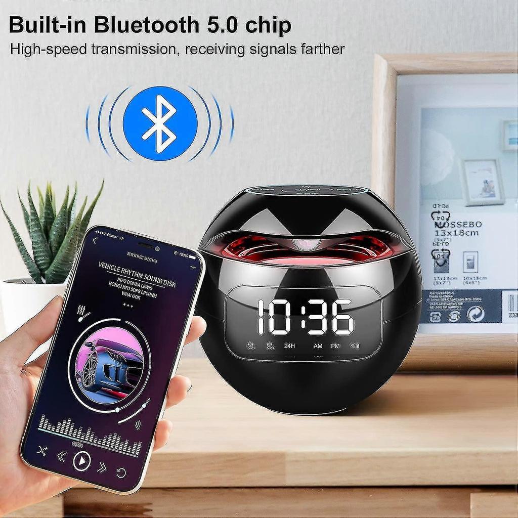 Alarm Clock Radio With Dual Alarms, Fm Digital Bedside Clock With Snooze Function, Led Display 4