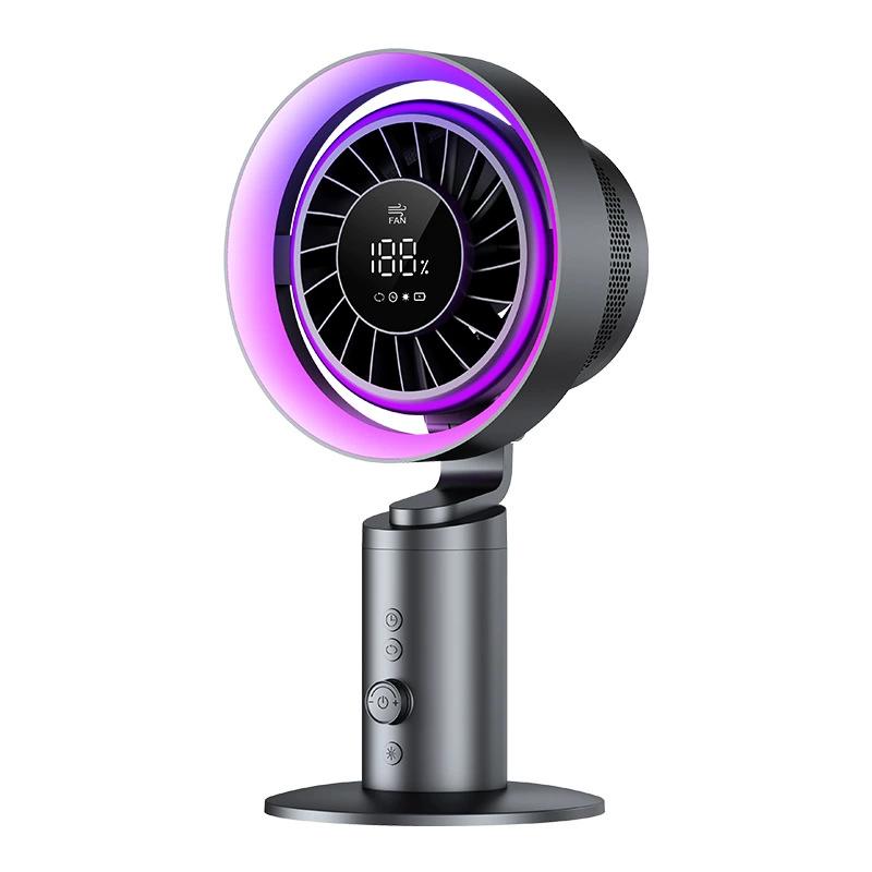 Ventilador de mano plegable portátil, mini ventilador recargable de alta velocidad para cuello