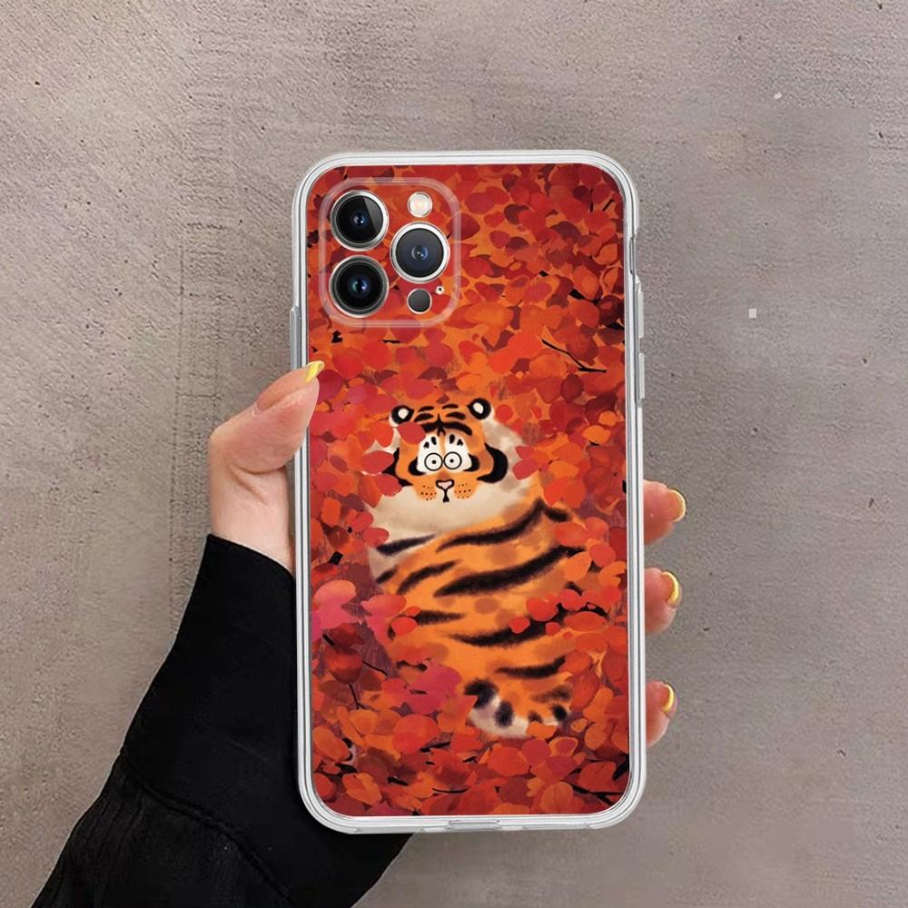 Забавный чехол для телефона с толстым тигром для IPhone 16 15 14 13 12 Mini 11 Pro XS Max X XR SE 6 7 8 Plus Мягкий силиконовый чехол