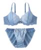 Внутренний комплект: восточный кружевной бюстгальтер и шорты из блестящего кружева для женщин [Nissen], синий, H85/LL