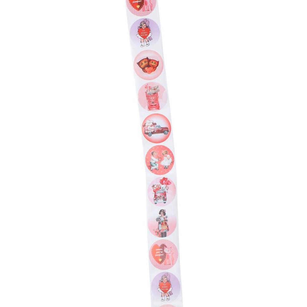 500 шт. Наклейки на День святого Валентина Самоклеящаяся этикетка Декор 1 дюйм Рулон наклеек Пломбы для конвертов