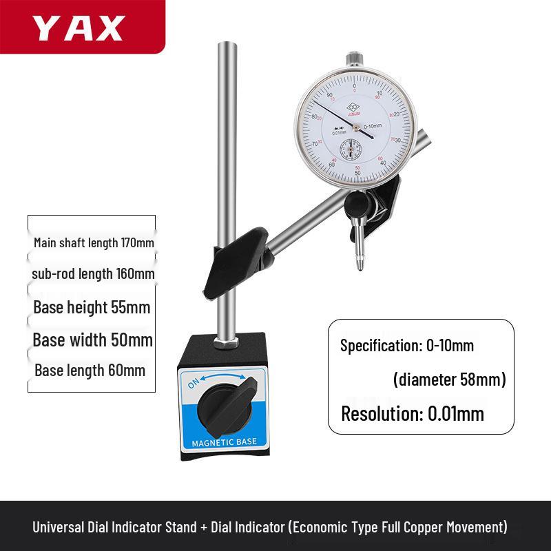 Small High-Precision Magnetic Base Dial Indicator Set 0-10