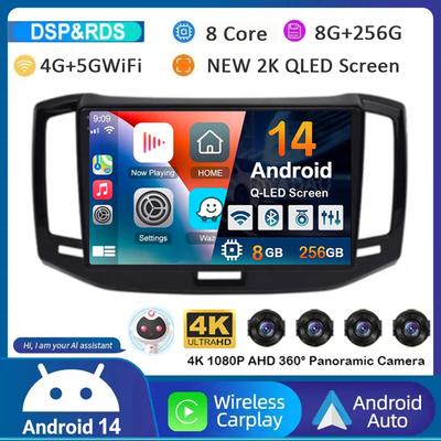 Android 14 Авто CarPlay WiFi+4G Автомагнитола GPS Для Chery E3 2013 2014 2015 2016 2017 Мультимедийный Видеоплеер Камера 360 Головное Устройство