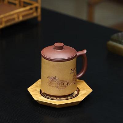 Чайная чашка из фиолетовой глины Исинского производства Wanchunhe с крышкой (450мл)