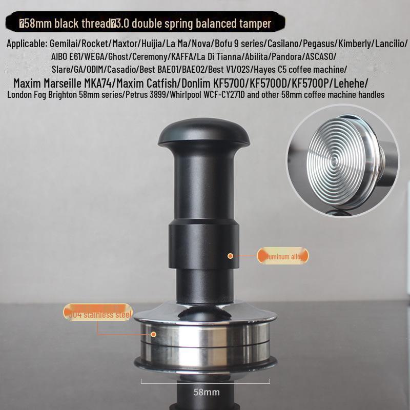3.0 Тампер для эспрессо с двойной пружиной, свободной регулировкой, постоянным усилием, балансом - 51/53/58 мм
