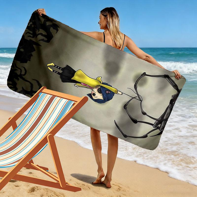 Coraline Print Beach Towel, Large Soft Quick Dry Towel for Beach Camping Swimming