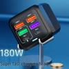 Быстрое зарядное устройство GaN на 180 Вт с несколькими портами USB+PD, функцией автоматического отключения и защитой безопасности