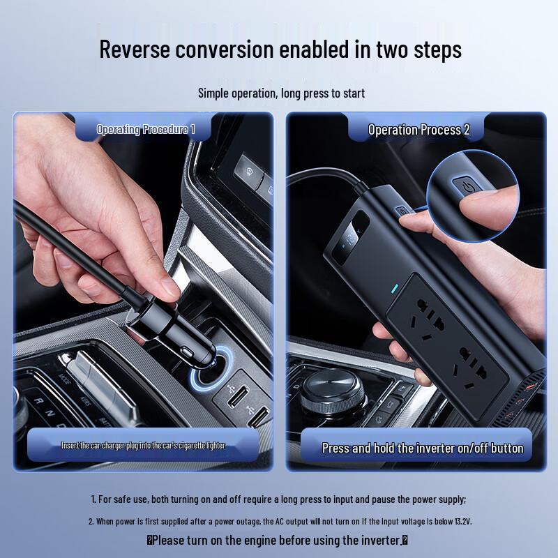 Baseus Автомобильный инвертор-зарядное устройство с умным контролем температуры