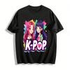 Графическая футболка K-pop женской группы, Повседневный свободный топ для фанатов, Идеально подходит для концертов и повседневной носки, Футболка из чистого хлопка