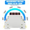 18MM Din Rail Mount Single Three Phase Voltage Meter AC 80-500V Modular Voltmeter Gauge Indicator LED Digital Display Detector