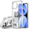 Applicable To IPhone15 Transparent Mobile Phone Case Apple 14 Ring Bracket 13Pro Max Anti-fall Full-cover Soft Shell XR
