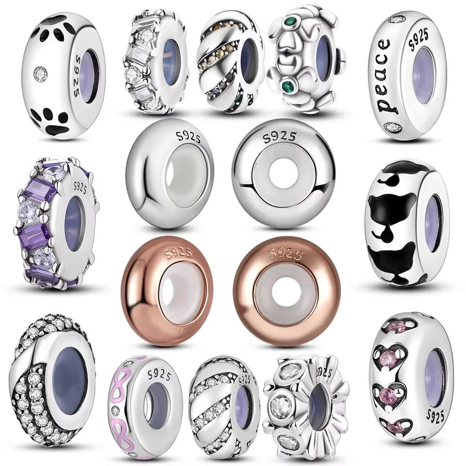 Copper Silicone Spacer Stopper Clip Charms Chamilia Beads Fit Original Necklace Bracelet Diy Gift Women