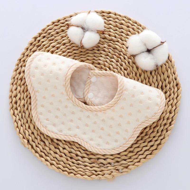 Newborn Baby Color Cotton Simple Cotton Warm Saliva Towel Bib 360 Degree Baby Petal Bib Male and Female Baby Feeding Apron Bib