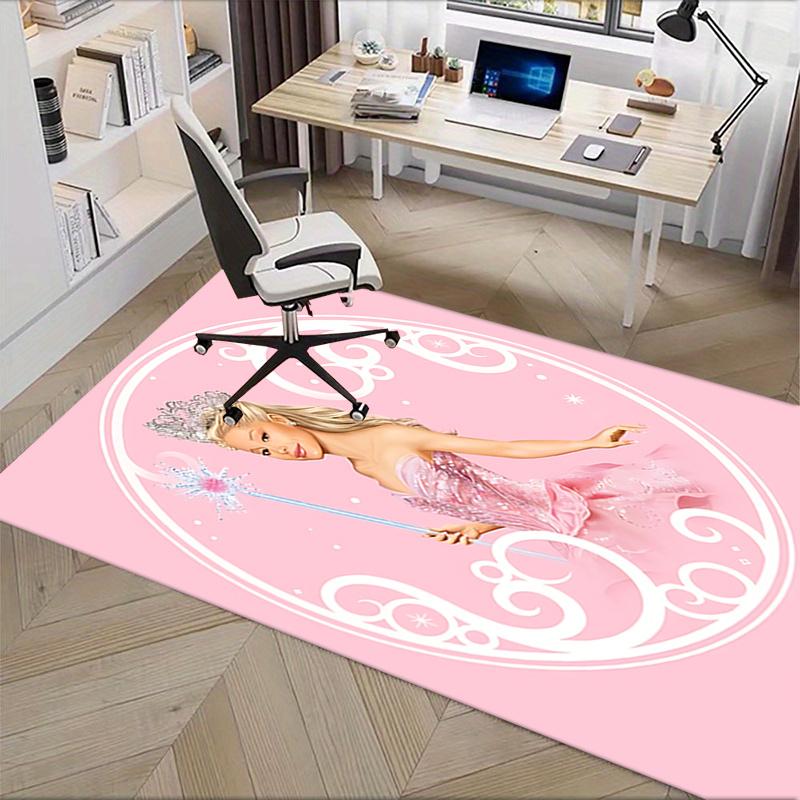 Princess, Magic Wand Pattern Polyester Office Carpet Chair Mats, Home Decor Dormitory Floor Protector with Anti-Skid Backing, Large Area Cov