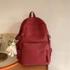 Girls Solid Color Schoolbag Female High School Students Large Capacity Backpack