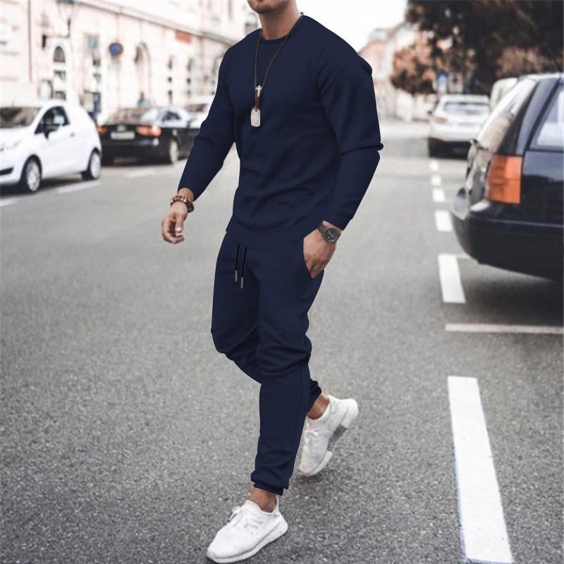 Unisex Oversized Fleece Sweatshirt Set Casual Long Sleeve Top Pants Fall Sport Leisure Wear