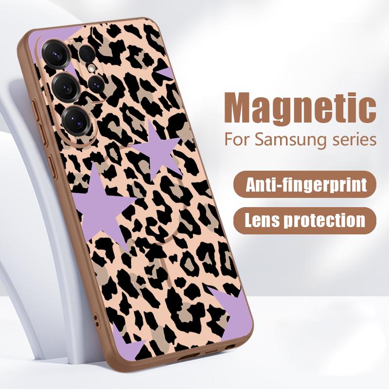 Креативный чехол с леопардовым принтом для Samsung S26 Ultra S25 Edge S24 Plus S23 FE A15 A16 A17 A35 A36 A37 A54 A55 A56 A57 5G Гибридный чехол-книжка из ТПУ+ПК с магнитом