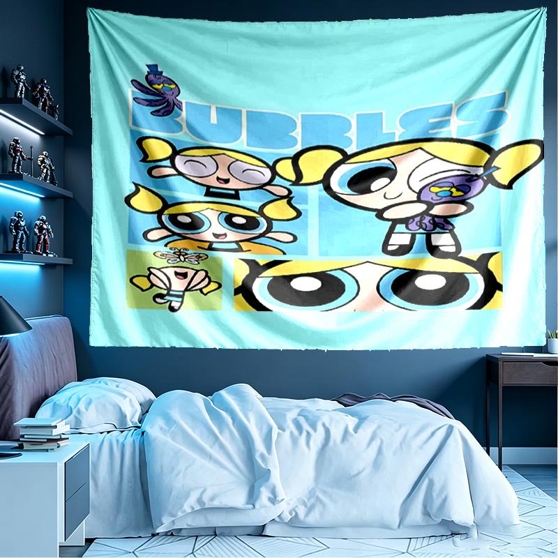 The Powerpuff Girls Print Tapestry, Lightweight Wall Hanging, for Bedroom, Dorm, Living Room, Home Art Decor, Birthday Christmas Gift for Friends