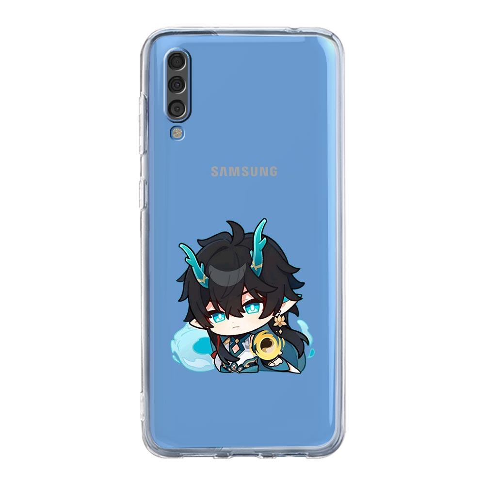 Phone Case For Samsung A14 5G A12 A22 A32 A34 A42 A52 A54 A50 A70 A72 A40 A20E A10S A20S A02S A04S Kawaii Cartoon Genshin Impact