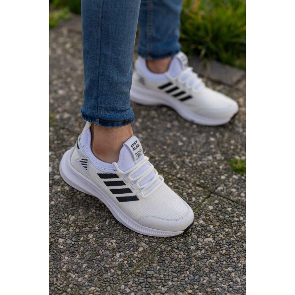 Мужские белые резиновые 4-линейные ортопедические повседневные кроссовки Wsb0716