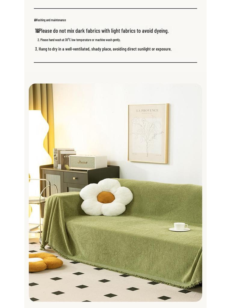 Современный минималистичный чехол на диван из шенилла в елочку, всесезонное нескользящее одеяло