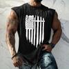 Летний мужской однотонный поглощающий пот дышащий жилет без рукавов с принтом и расширяющимся плечом