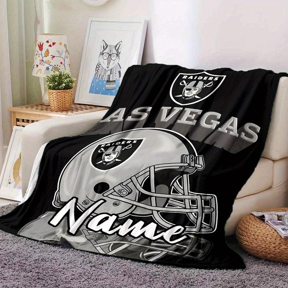 Raiders Helmet Las Vegas Team Logo Customized Your Name Blanket Lightweight And Comfortable Warm Blanket Suitable For Bed Home Chair Office Sofa