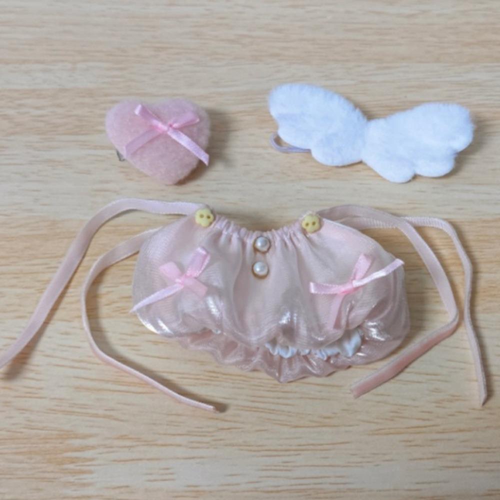 Bow Dress Doll Clothes Outfit with Wing Doll Dress Up Set Doll Accessories