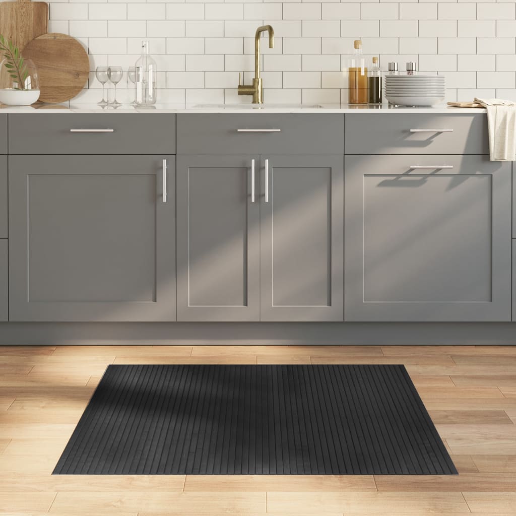 Rectangular Rug Gray 80 x 100 cm Bamboo