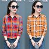 Клетчатая рубашка для женщин, сто женщин, топы, свободная ретро рубашка с длинным рукавом с гонконгским вкусом