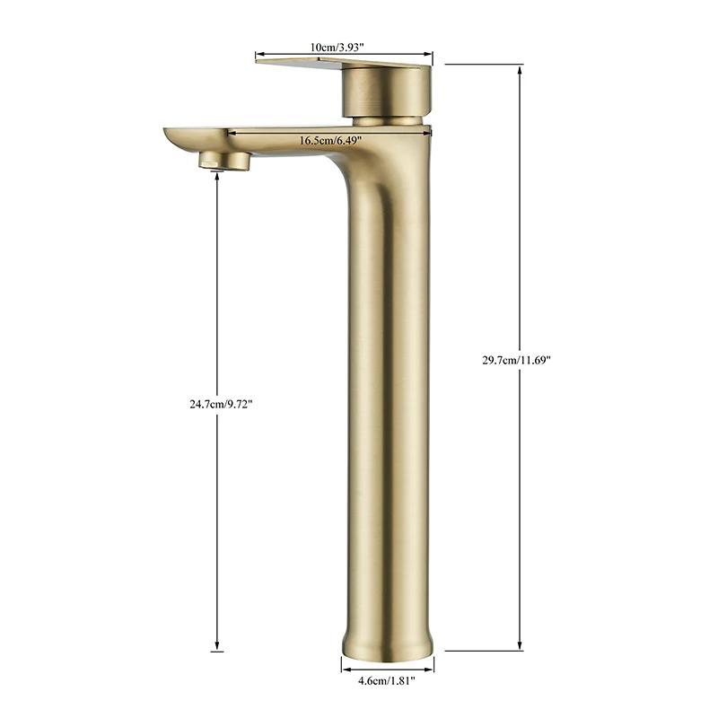 304 Stainless Steel Bathroom Faucets Deck Mounted Hot Cold Mixer Tap Single Cold Lavatory Washing Basin Sink Faucet