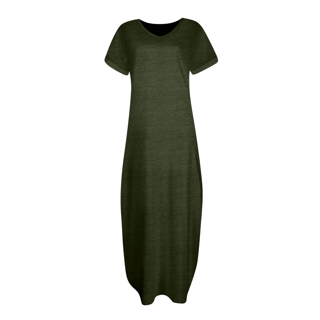 Женский летний повседневный свободный сарафан большого размера, футболка с коротким рукавом, пляжные длинные платья макси, модные наряды 2024 года