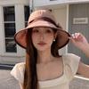 Breathable Polyester Sun Hat With Large Brim And Elegant Bow For Summer Outdoor Activities