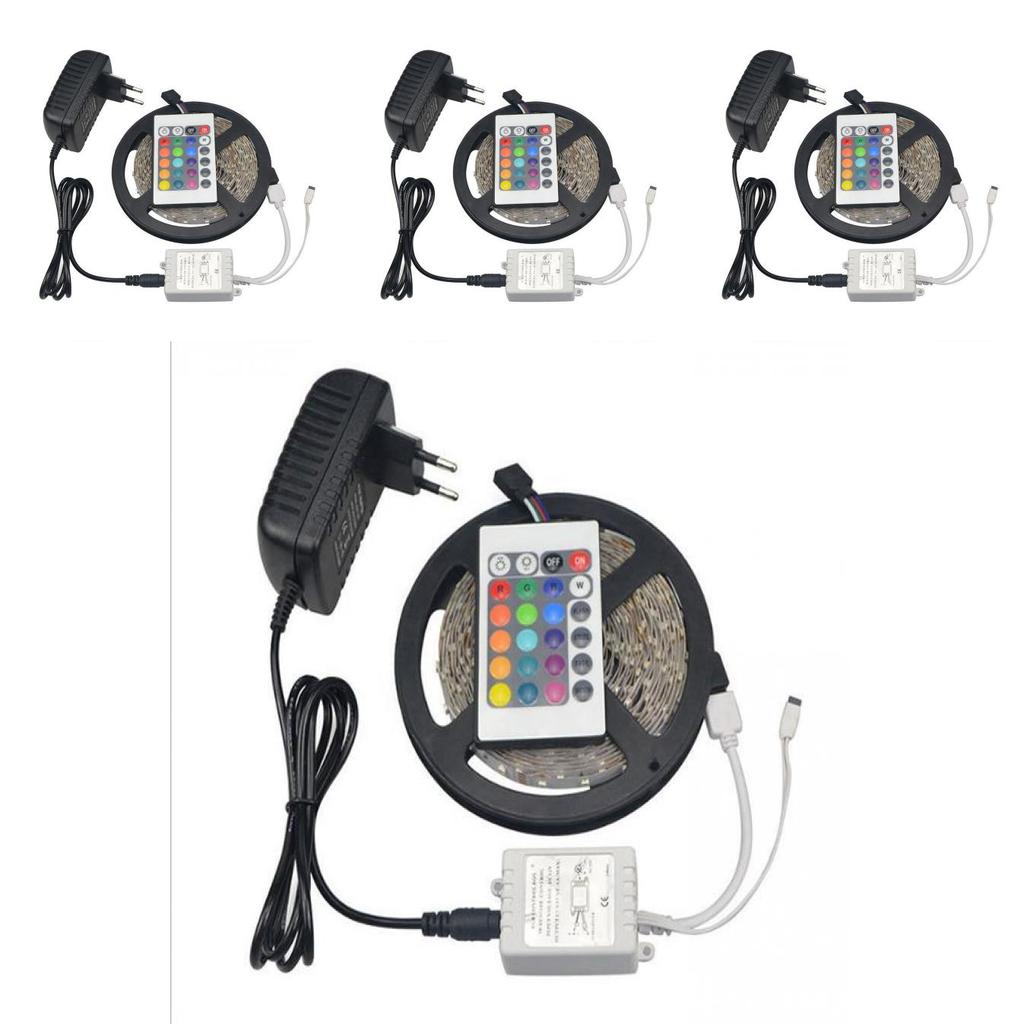 Светодиодная лента 12В 3528RGB с мини-пультом дистанционного управления, неводонепроницаемая, яркое освещение для декорации фона телевизора