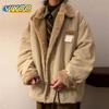Мужские зимние толстые парки цвета хаки Y2K, бархатные свободные вельветовые пуховые пальто, качественная куртка для мужчин, толстовки, ветровка