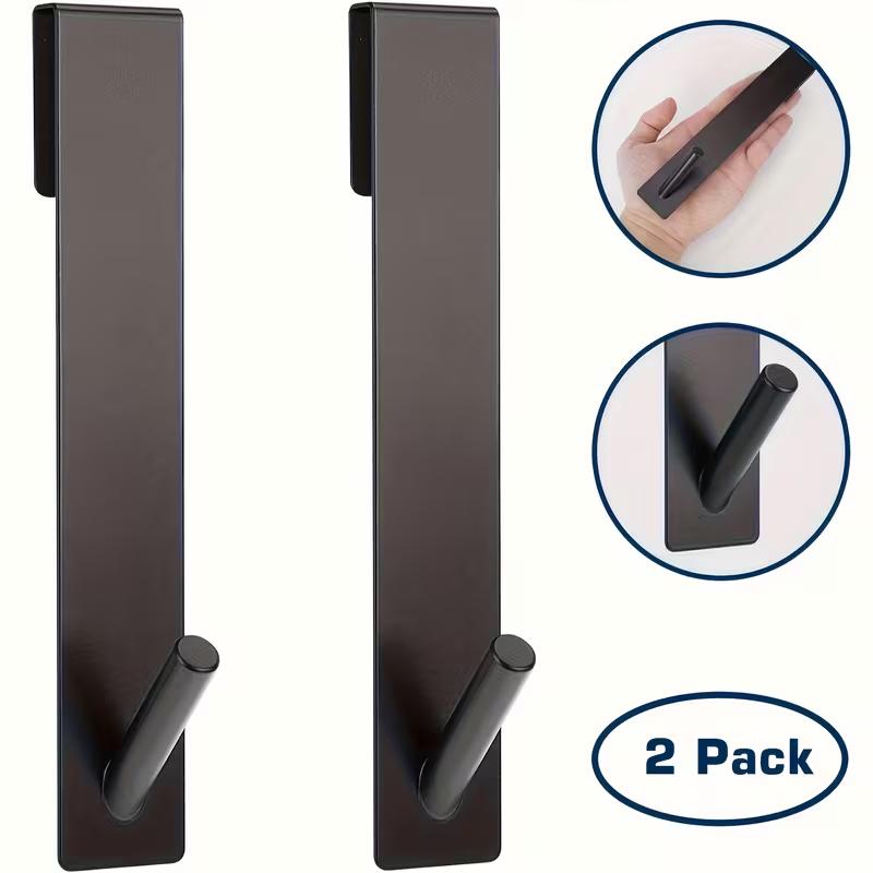 2PCS Stainless Steel Over Glass Door Shower Door Back Shower Towel Rack S-Shape Bathroom Bathrobe Hanger Holder Hooks