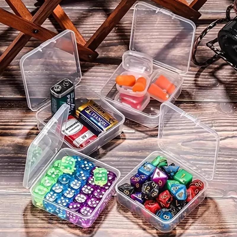 Маленький прозрачный пластиковый органайзер для бисера, контейнеры для хранения бисера и страз с откидной крышкой для хранения мелких предметов, рукоделия, ювелирных изделий