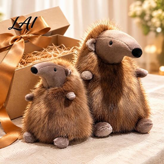 Stuffed Animal Doll Cute Simulation Anteater Plush Toy Fluffy Doll Soft Themed Home Decor Figure for Kids Desktop Decor Zoo Souvenir Birthday Gift